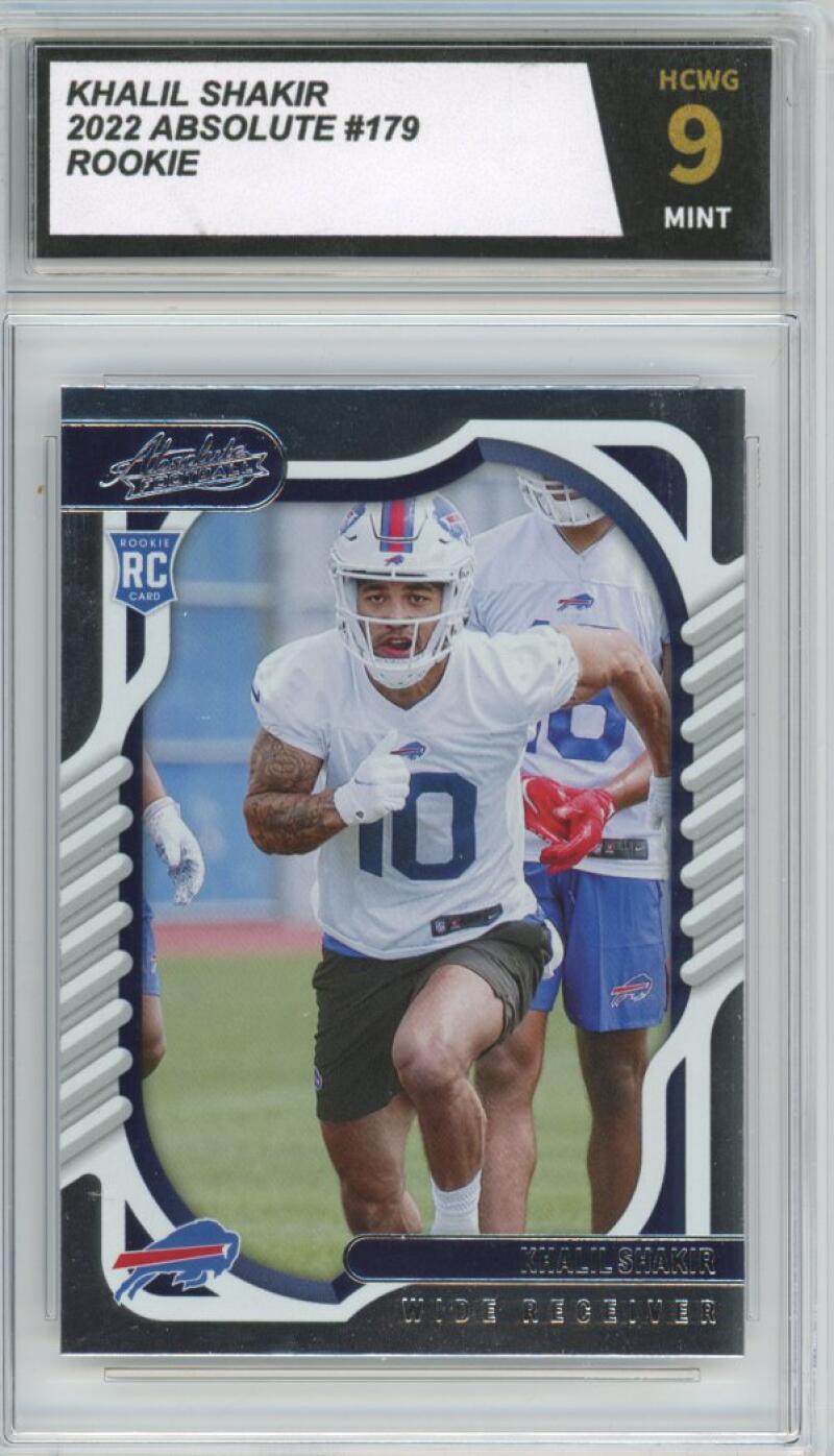 2022 Panini Absolute #179 Khalil Shakir Rookie Football Mint Graded HCWG 9 Image 1