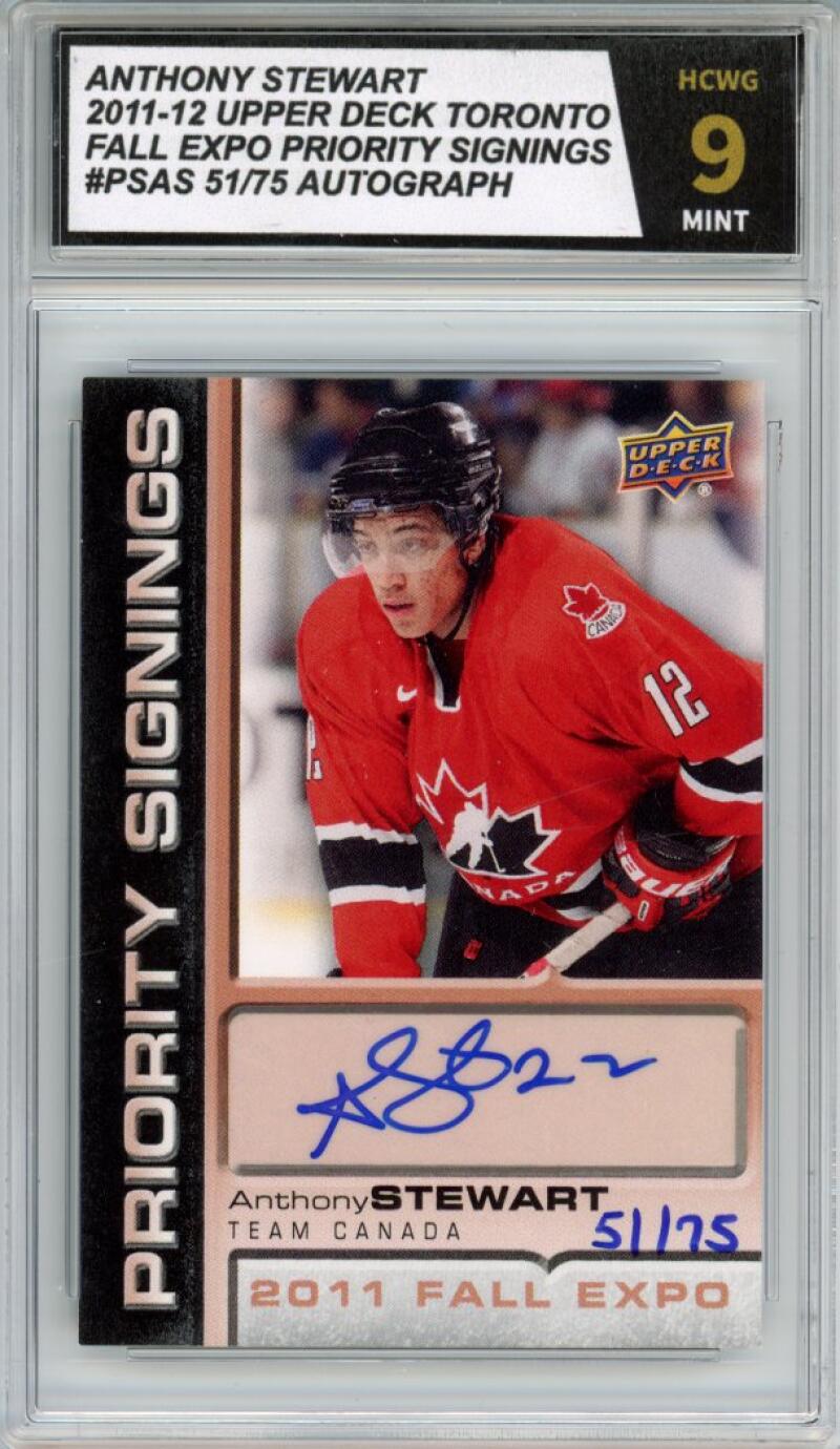 2011-12 UD Toronto Expo Priority Signings Anthony Stewart 51/75 Auto Graded HCWG 9 Image 1