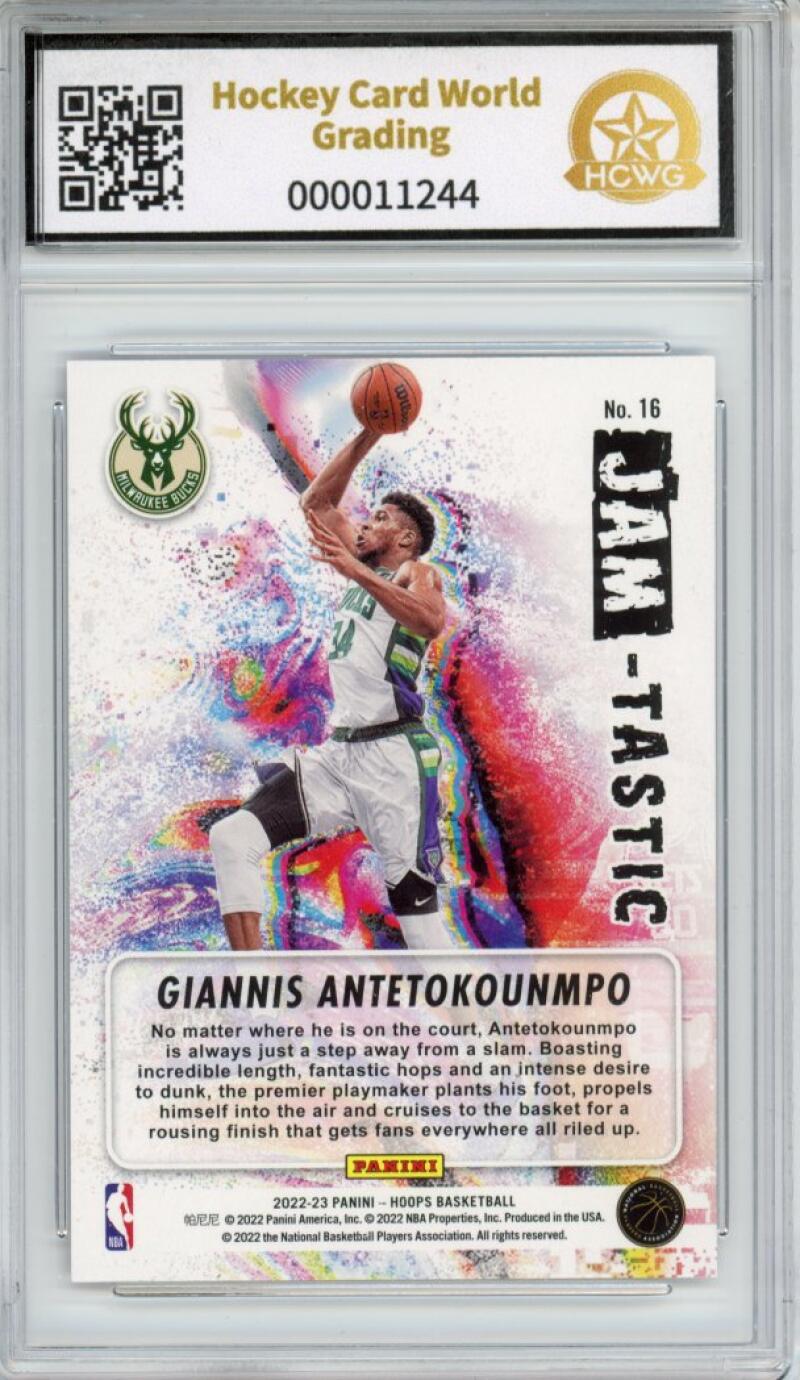 2022-23 Panini Hoops Jam-Tastic #16 Giannis Antetokounmpo Mint HCWG 9 Image 2