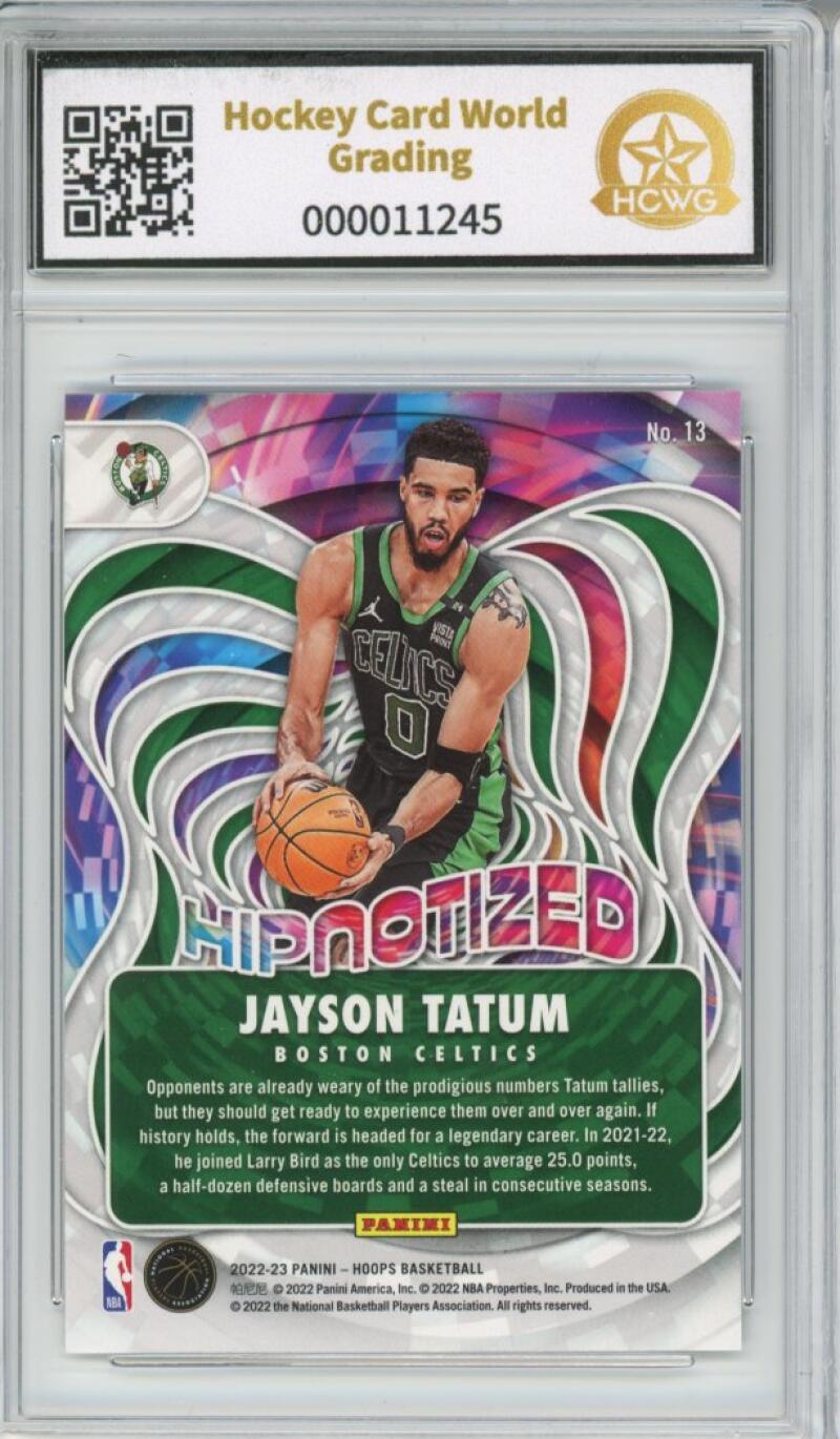 2022-23 Panini Hoops Hipnotized #13 Jayson Tatum Gem Mint HCWG 10 Image 2