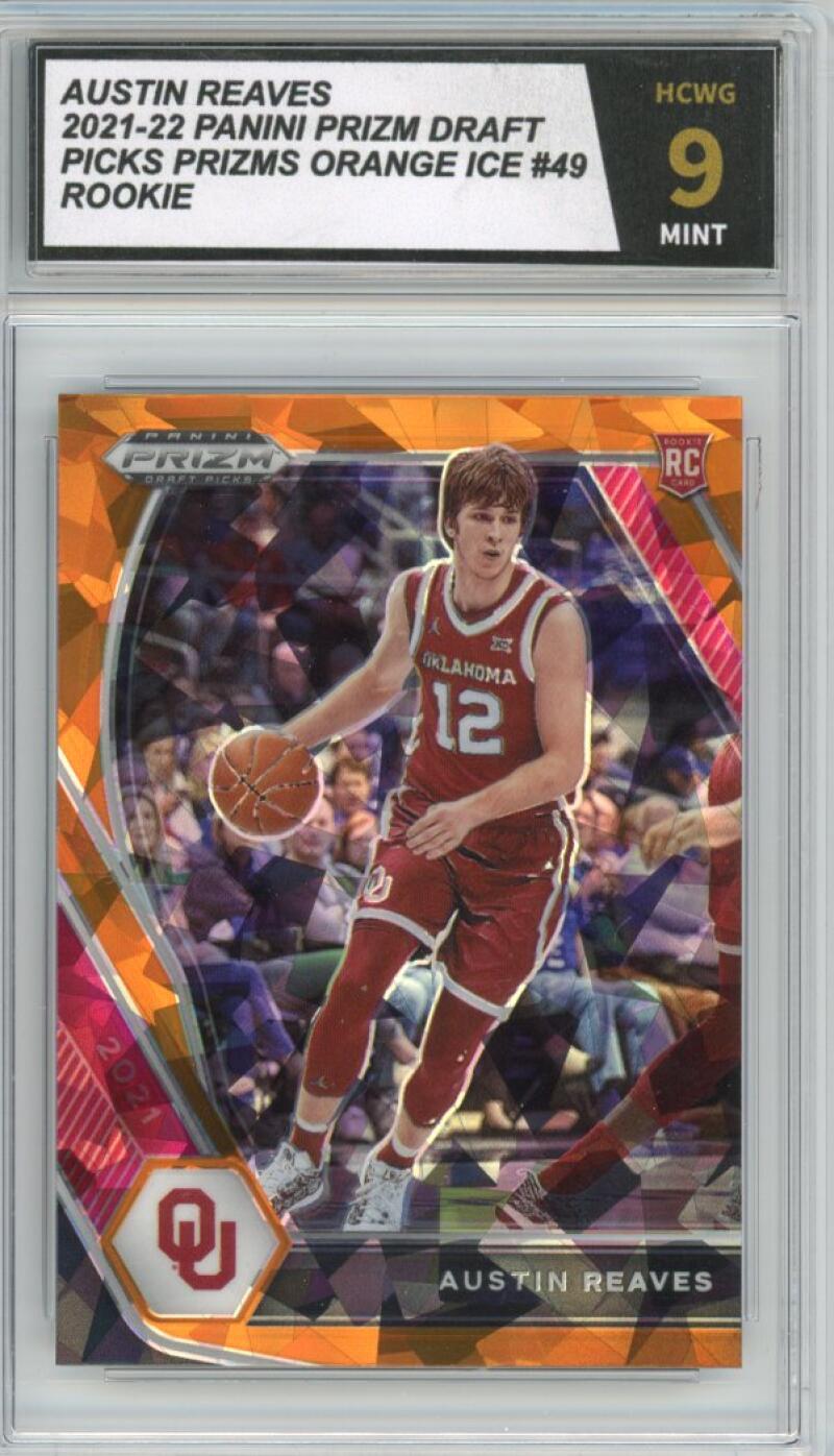 2022-23 Prizm Draft Picks Prizms Orange Ice #49 Austin Reaves Rookie Mint HCWG 9 Image 1