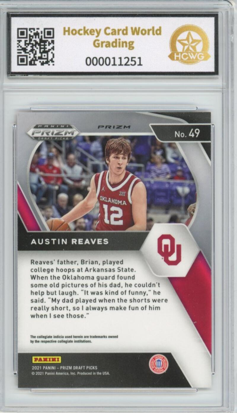 2022-23 Prizm Draft Picks Prizms Orange Ice #49 Austin Reaves Rookie Mint HCWG 9 Image 2