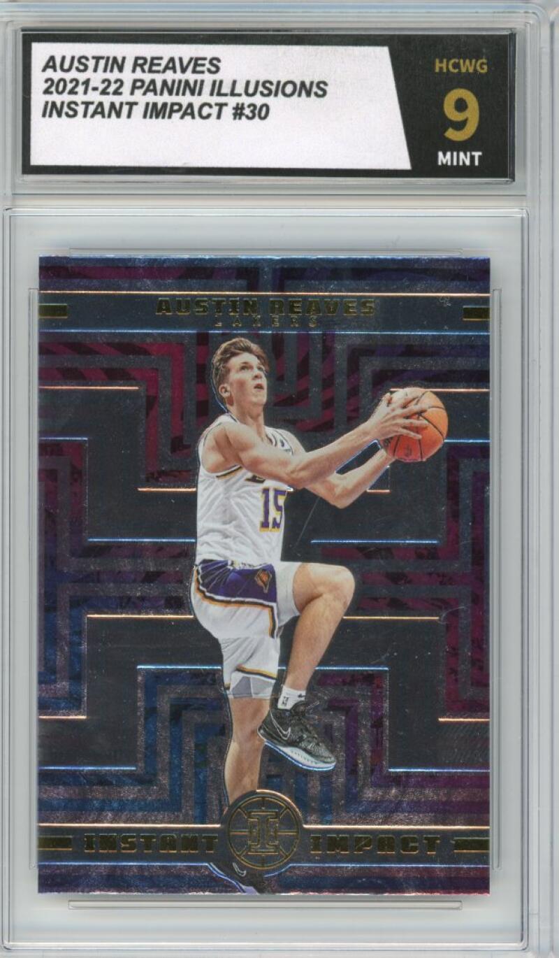 2021-22 Panini Illusions Instant Impact #30 Austin Reaves Graded Mint HCWG 9 Image 1