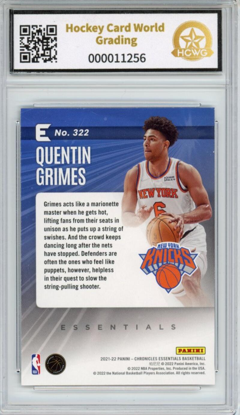 2021-22 Panini Chronicles Green Essentials #322 Quentin Grimes Rookie Mint HCWG 9 Image 2