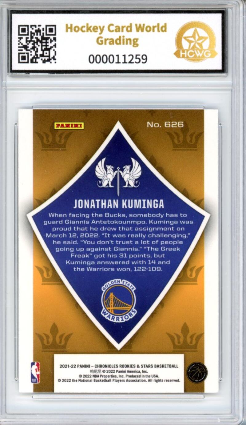 2021-22 Panini Chronicles Crusade #626 Jonathan Kuminga Rookie Mint HCWG 9 Image 2
