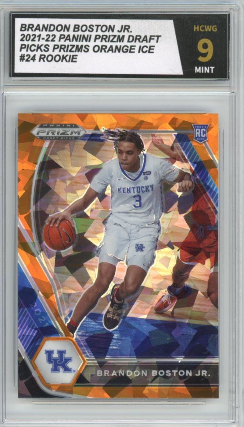 2021-22 Panini Prizm Draft Picks Orange Ice #24 Brandon Boston Jr. Rookie HCWG 9 Image 1
