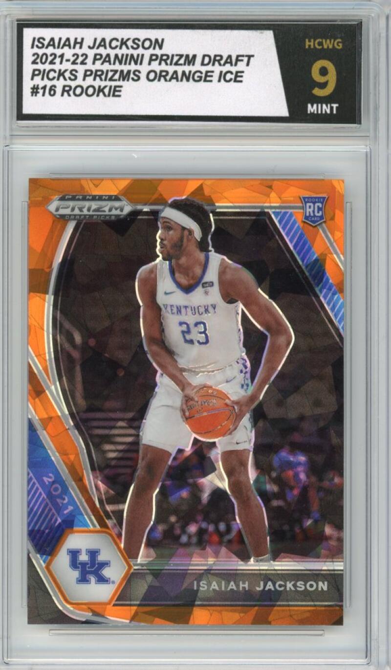 2021-22 Panini Prizm Draft Picks Orange Ice #16 Isaiah Jackson Rookie HCWG 9 Image 1