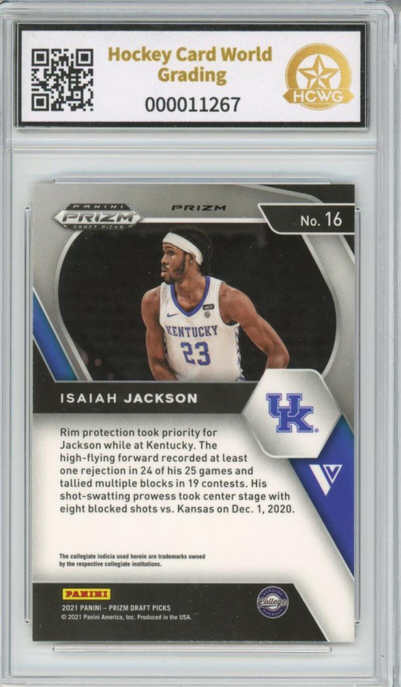 2021-22 Panini Prizm Draft Picks Orange Ice #16 Isaiah Jackson Rookie HCWG 9 Image 2