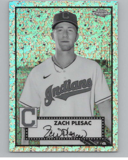 2021 Chrome Plat Ann Refractor B/W Mini Diamonds #256 Zach Plesac  V98069 Image 1