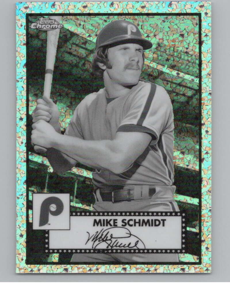 2021 Chrome Plat Ann Refractor B/W Mini Diamonds #504 Mike Schmidt  V98074 Image 1