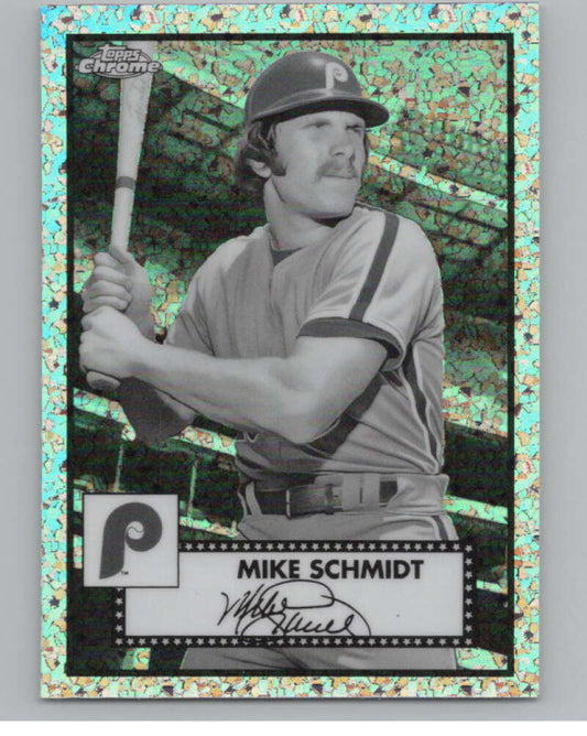 2021 Chrome Plat Ann Refractor B/W Mini Diamonds #504 Mike Schmidt  V98074 Image 1