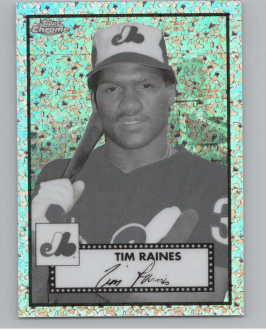 2021 Chrome Plat Ann Refractor B/W Mini Diamonds #663 Tim Raines  V98076 Image 1