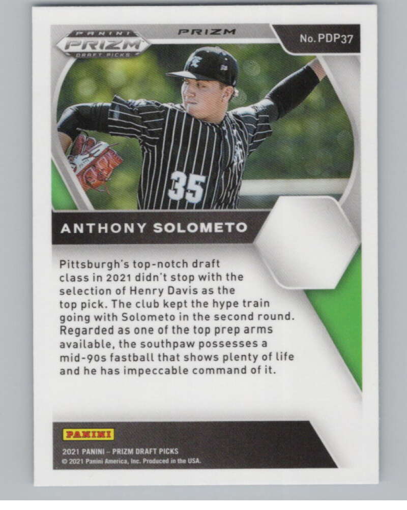 2021  Prizm Draft Picks Carolina Blue Velocity #37 Anthony Solometo  V98082 Image 2