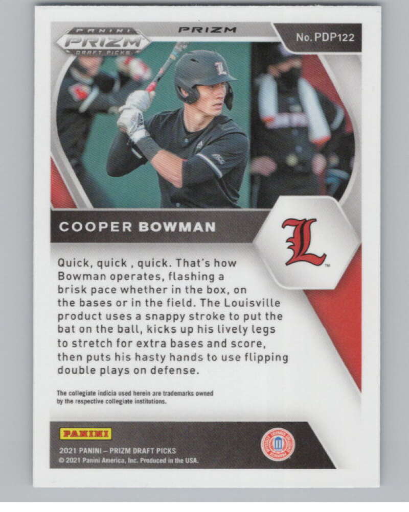 2021  Prizm Draft Picks Carolina Blue Velocity #122 Cooper Bowman  V98085 Image 2