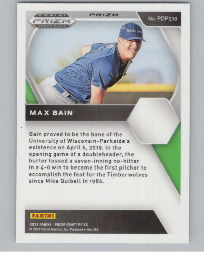 2021  Prizm Draft Picks Carolina Blue Velocity #210 Max Bain  V98088 Image 2