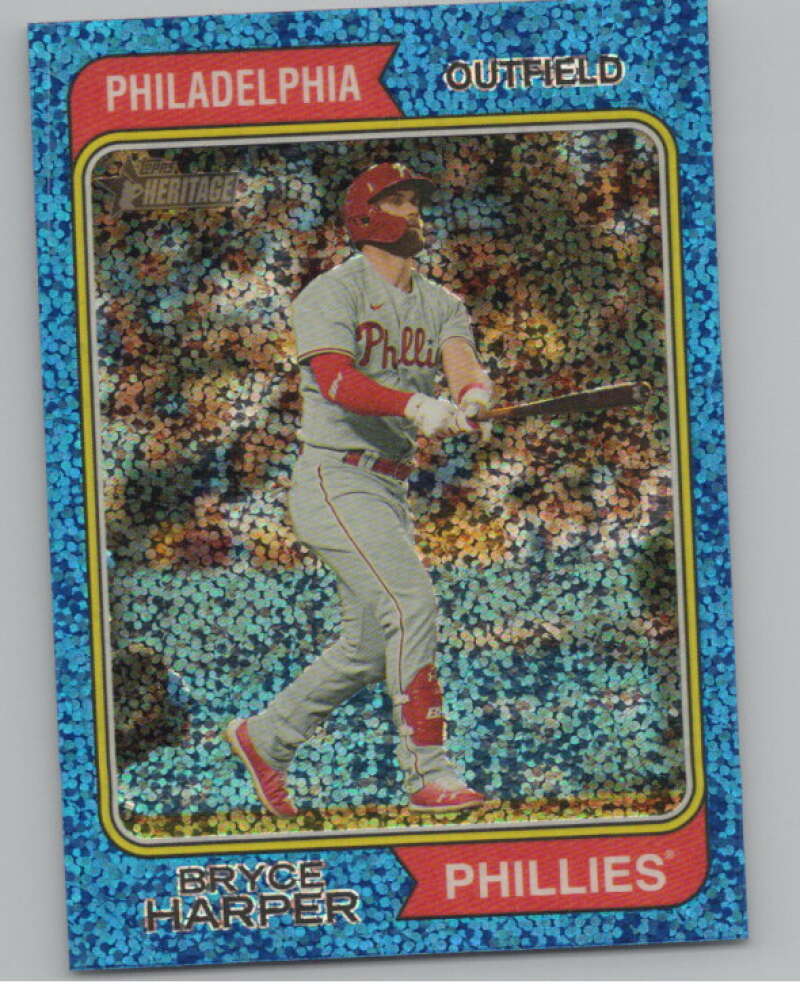 2023 Topps Heritage Chrome Refractor Blue Sparkle #17 Bryce Harper  V98090 Image 1
