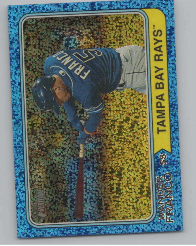 2023 Topps Heritage Chrome Refractor Blue Sparkle #21 Wander Franco  V98091 Image 1