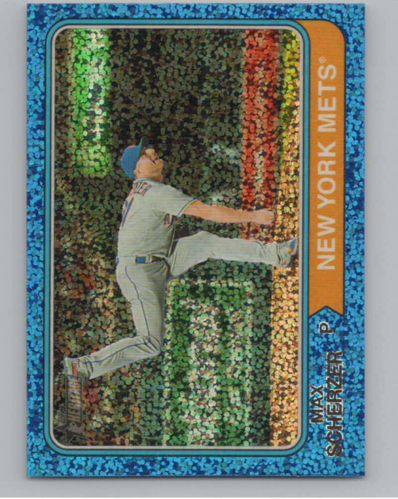 2023 Topps Heritage Chrome Refractor Blue Sparkle #80 Max Scherzer  V98093 Image 1