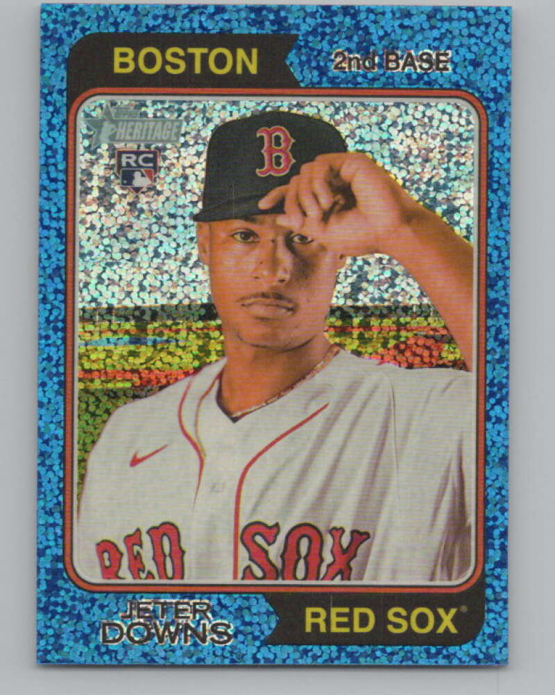 2023 Topps Heritage Chrome Refractor Blue Sparkle #84 Jeter Downs  V98094 Image 1