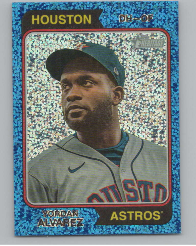 2023 Topps Heritage Chrome Refractor Blue Sparkle #304 Yordan Alvarez  V98098 Image 1