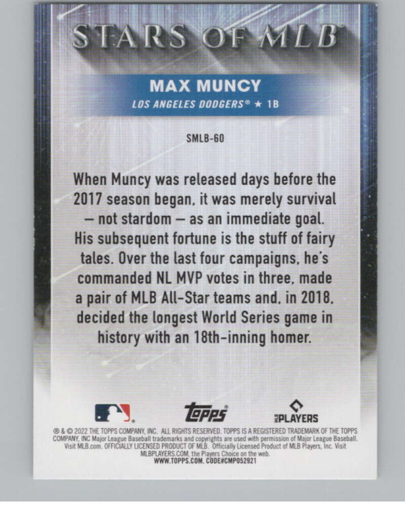2022 Topps Stars of MLB #SMLB-60 Max Muncy  V98109 Image 2