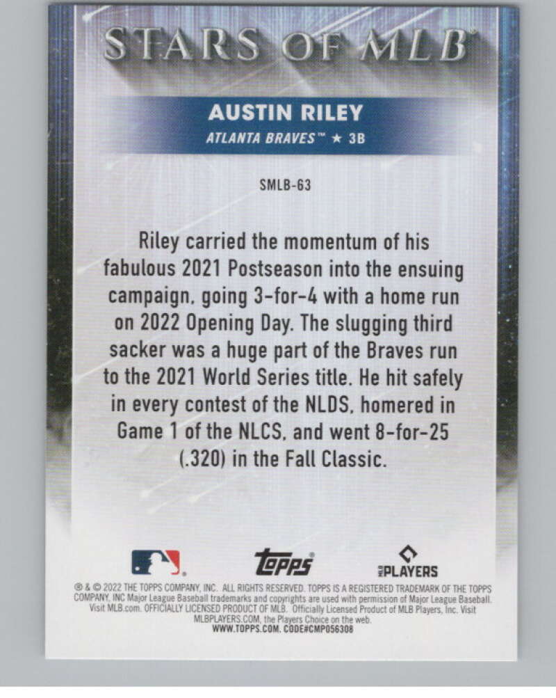 2022 Topps Stars of MLB #SMLB-63 Austin Riley  V98110 Image 2