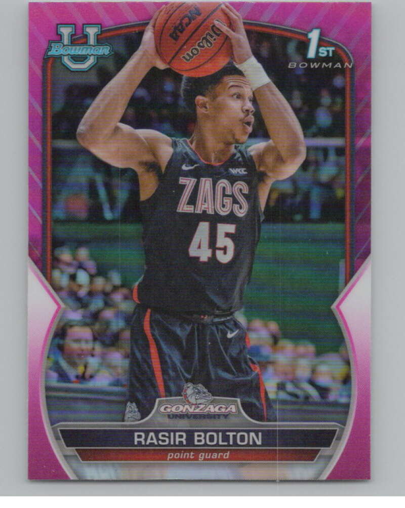2022-23 Bowman University Chrome Refractor Pink #12 Rasir Bolton  V98118 Image 1