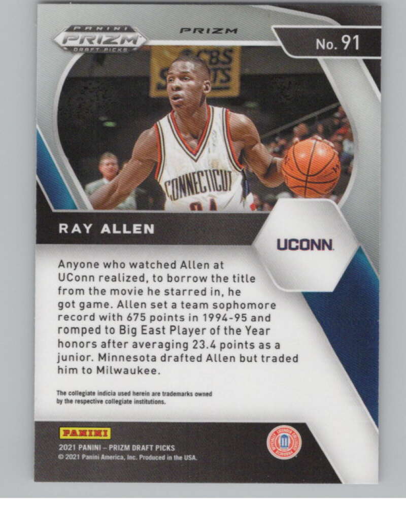 2021-22 Panini Prizm Draft Picks Prizms Orange Ice #91 Ray Allen  V98132 Image 2