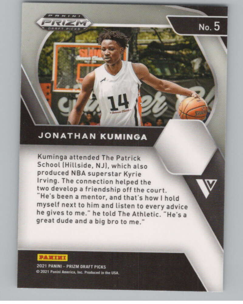 2021-22 Panini Prizm Draft Picks #5 Jonathan Kuminga Rookie  V98150 Image 2