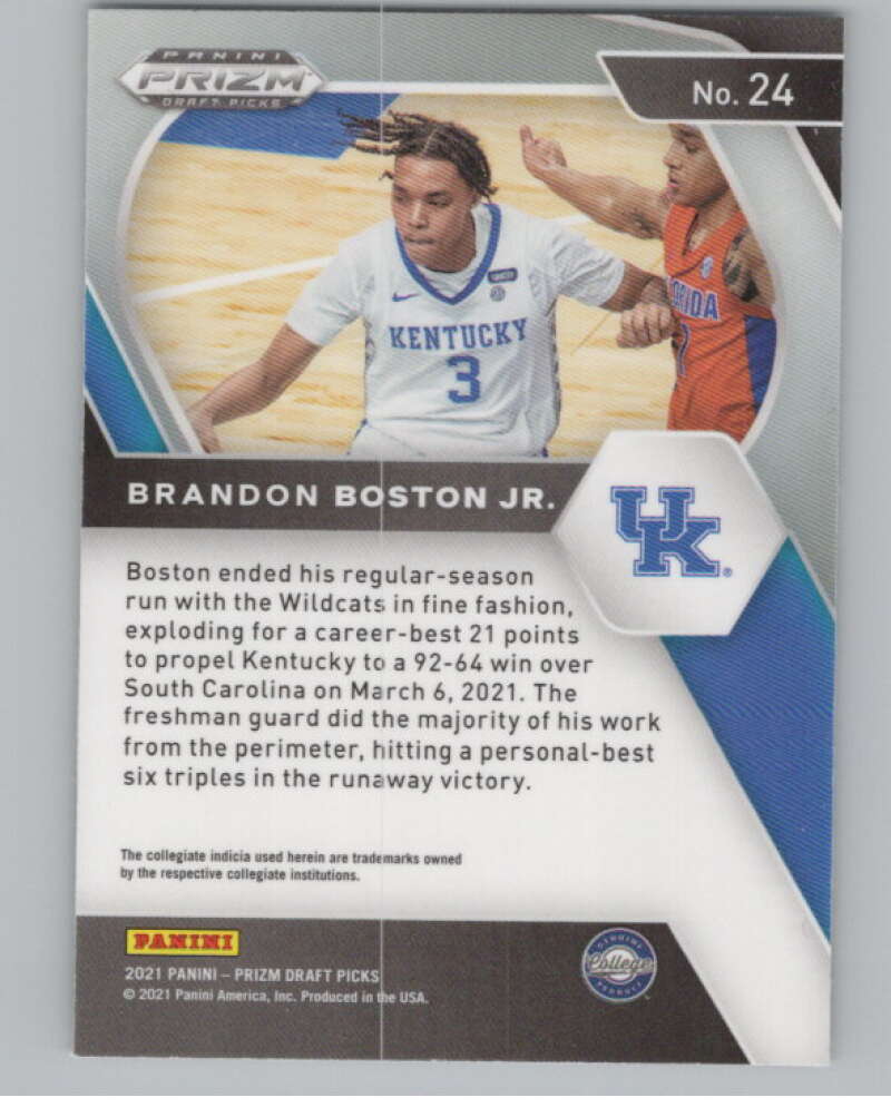 2021-22 Panini Prizm Draft Picks #24 Brandon Boston Jr. Rookie  V98159 Image 2
