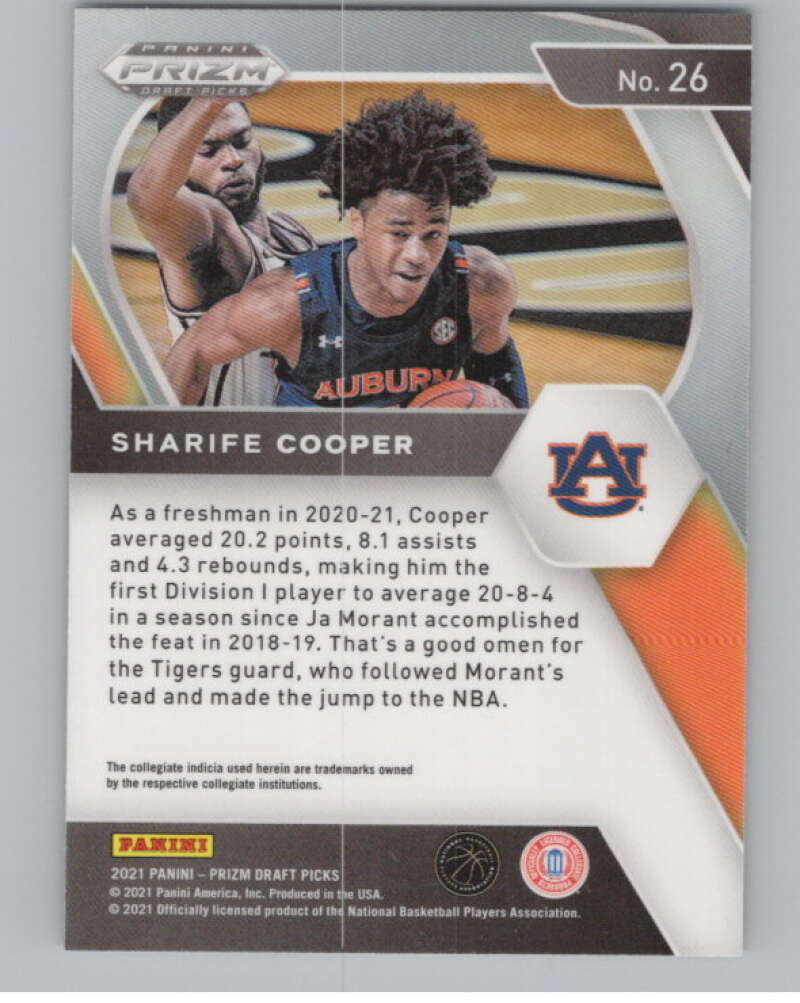 2021-22 Panini Prizm Draft Picks #26 Sharife Cooper Rookie  V98161 Image 2