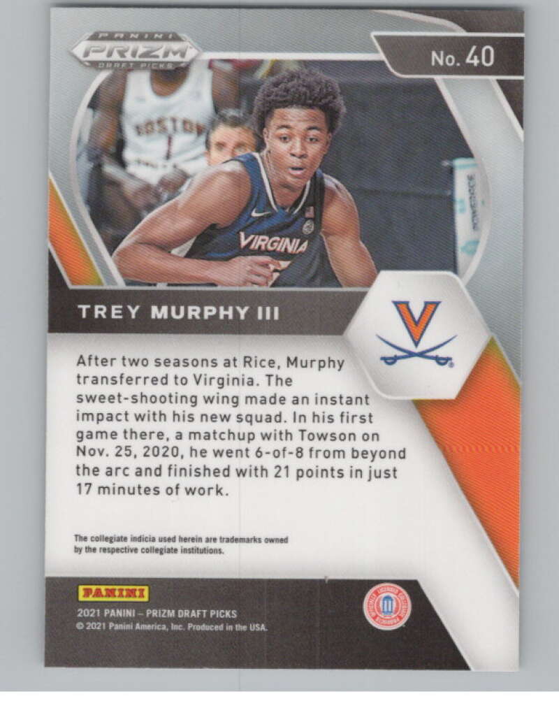 2021-22 Panini Prizm Draft Picks #40 Trey Murphy III Rookie  V98167 Image 2