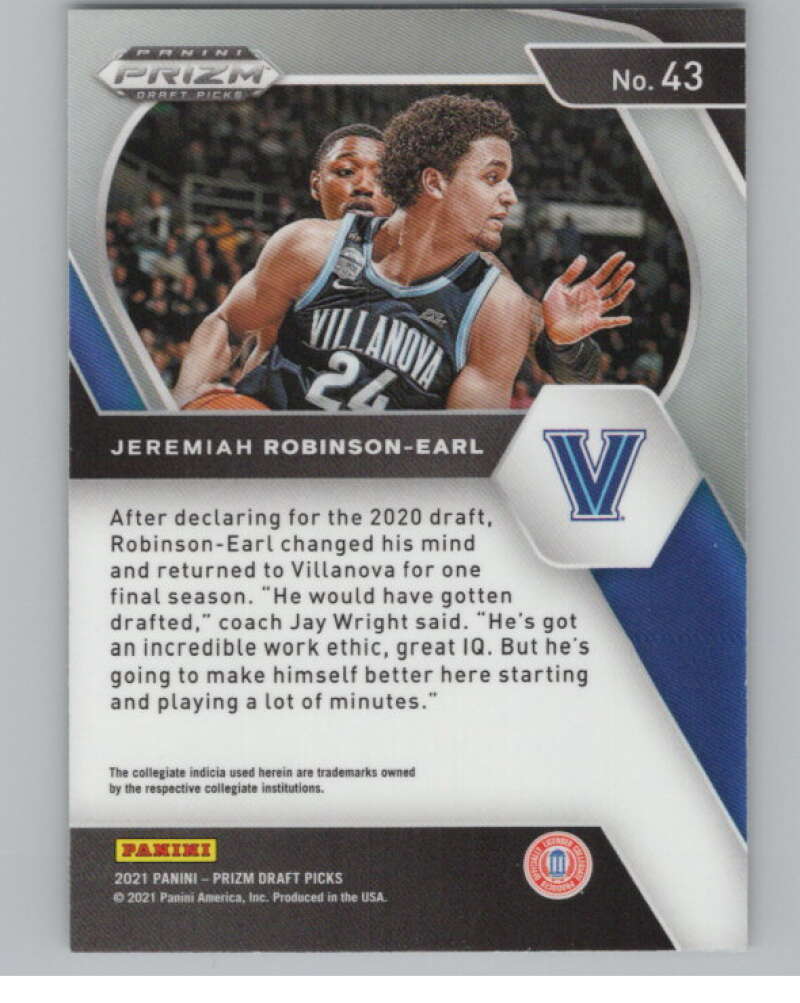 2021-22 Panini Prizm Draft Picks #43 Jeremiah Robinson-Earl Rookie  V98168 Image 2