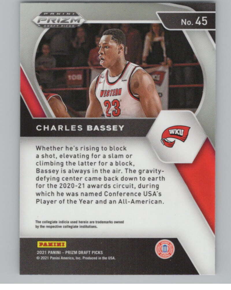 2021-22 Panini Prizm Draft Picks #45 Charles Bassey Rookie  V98169 Image 2