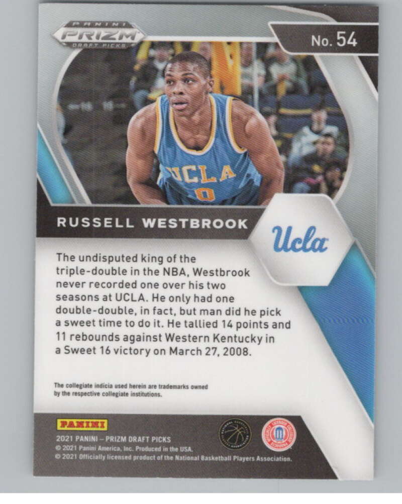 2021-22 Panini Prizm Draft Picks #54 Russell Westbrook  V98174 Image 2