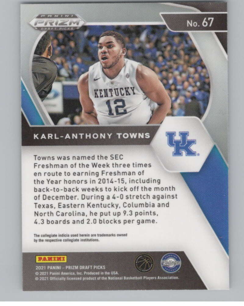 2021-22 Panini Prizm Draft Picks #67 Karl-Anthony Towns  V98179 Image 2