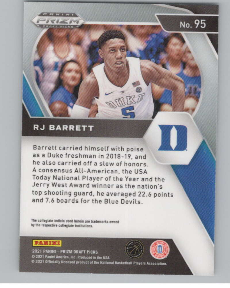 2021-22 Panini Prizm Draft Picks #95 RJ Barrett   V98191 Image 2