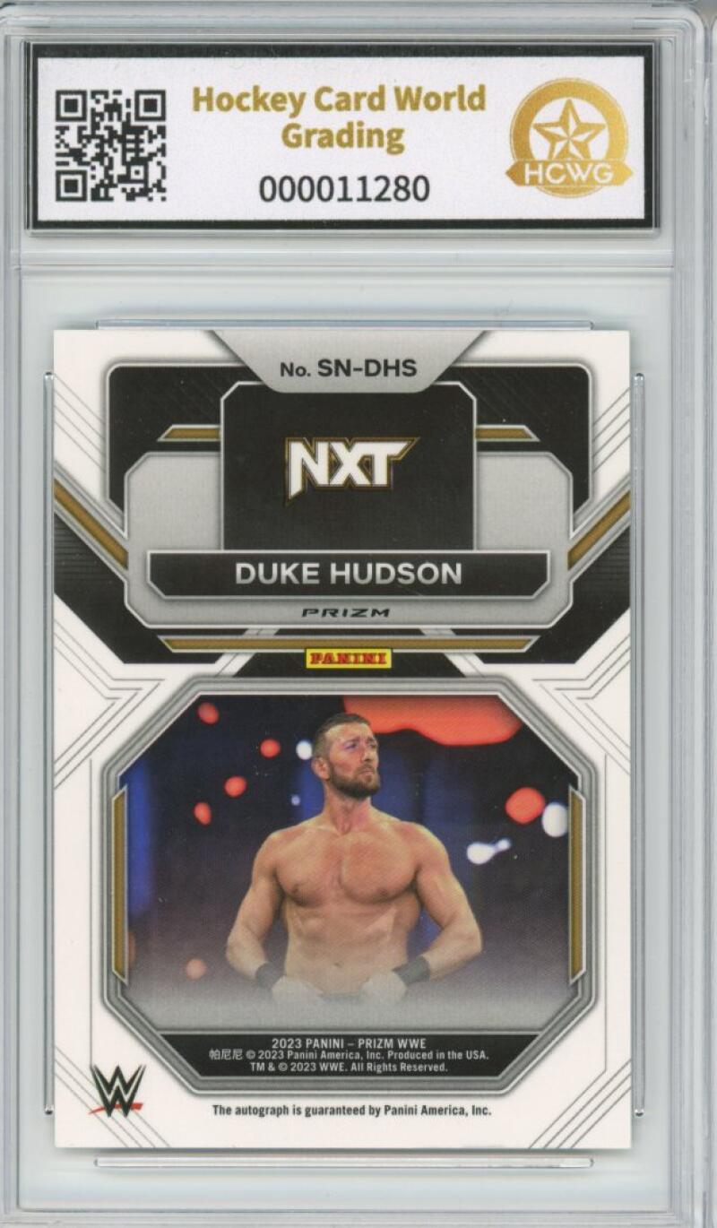 2023 Prizm WWE Sensational Signatures Green #SNDHS Duke Hudson Graded HCWG 9 Image 2