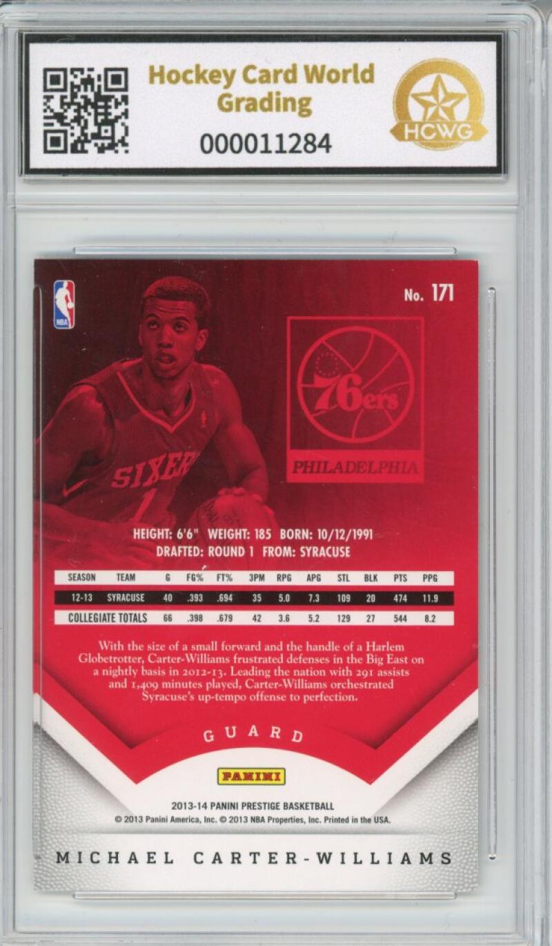 2013-14 Prestige Bonus Shots Gold #171 Michael Carter-Williams 3/10 RC HCWG 7 Image 2