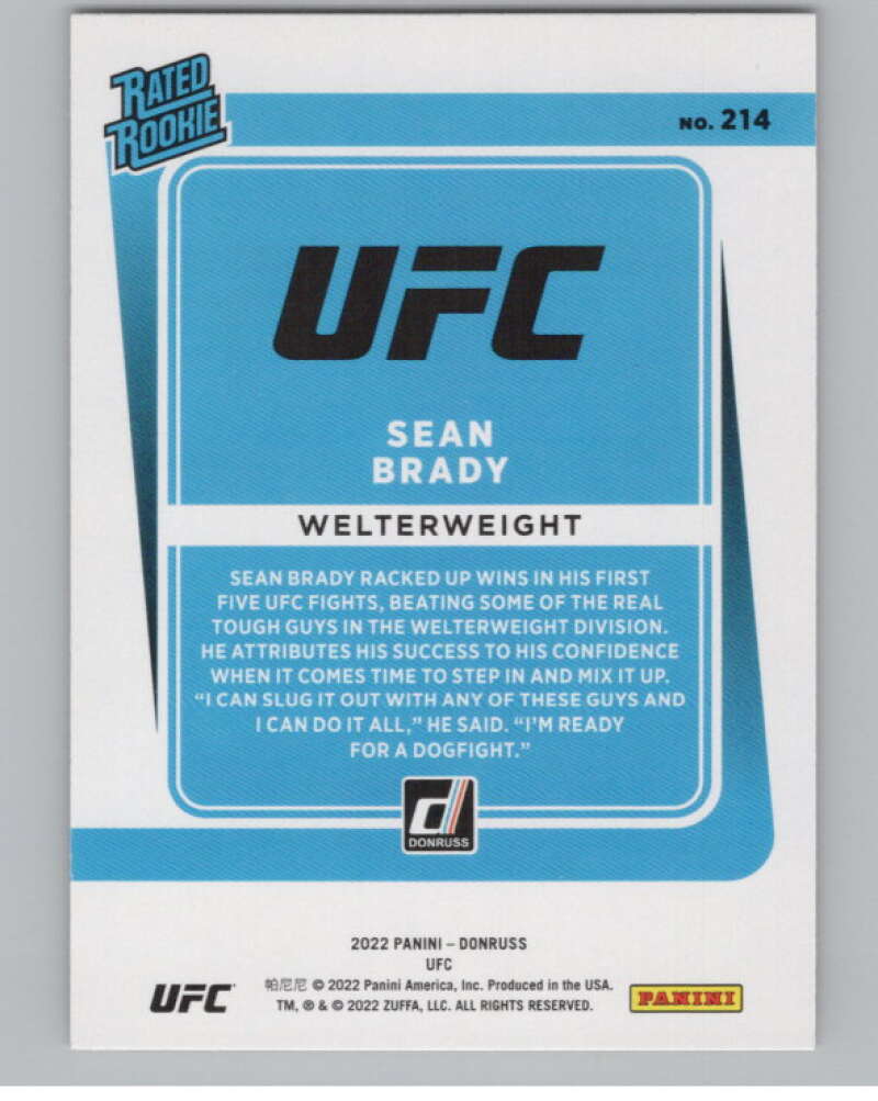 2022 Donruss Holo Orange Laser #214 Sean Brady Rated Rookies  V98209 Image 2