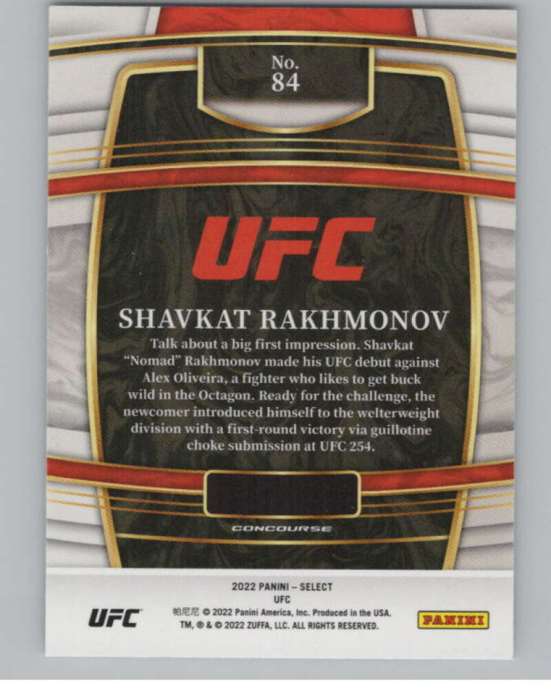 2022 Panini Select #84 Shavkat Rakhmonov Concourse Rookie  V98218 Image 2