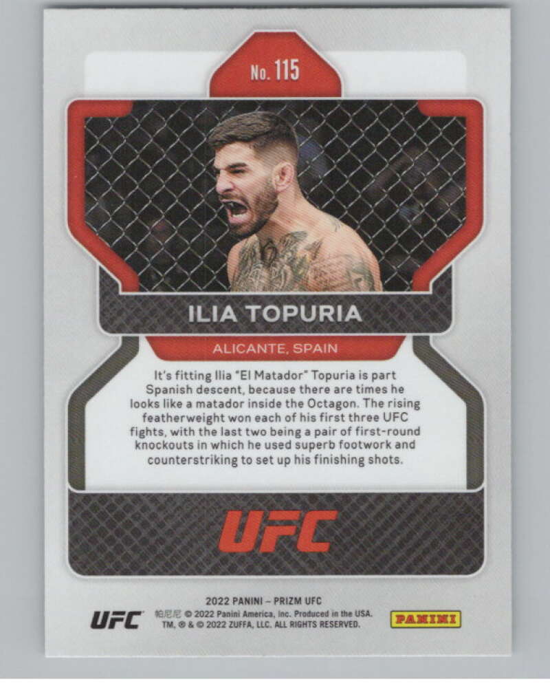 2022 Panini Prizm #115 Ilia Topuria RC Rookie  V98222 Image 2