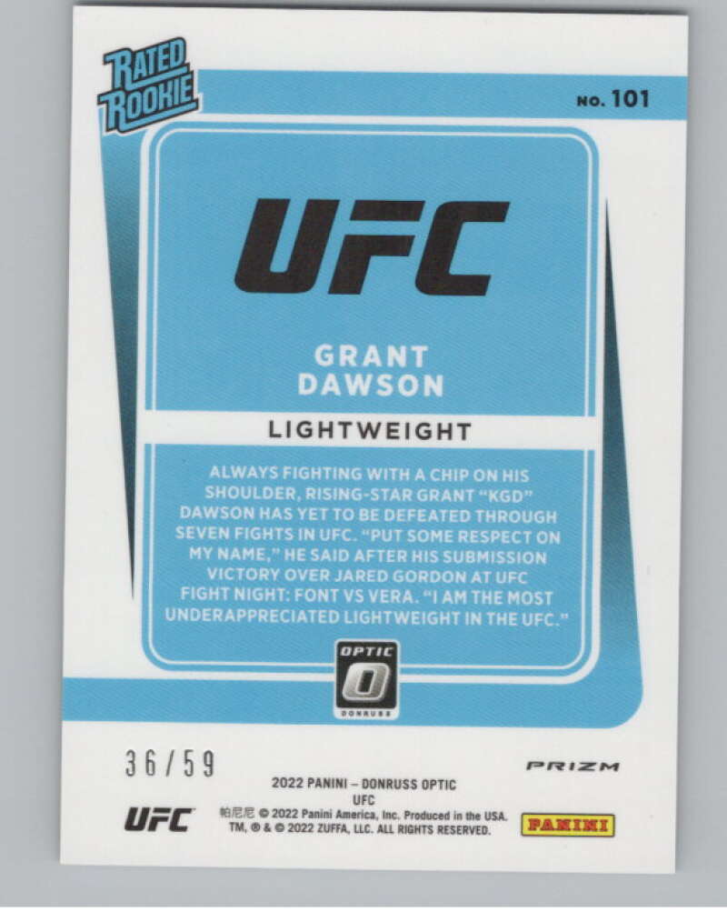 2022 Donruss Optic Purple Velocity #101 Grant Dawson Rookie 36/59   V98230 Image 2