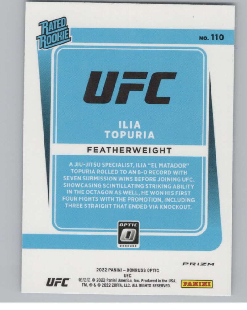 2022 Donruss Optic Blue Velocity #110 Ilia Topuria Rookie   V98236 Image 2