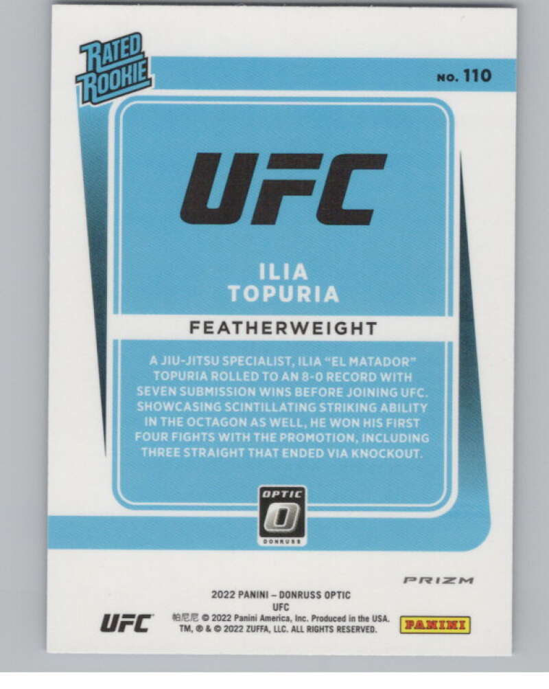 2022 Donruss Optic Blue Velocity #110 Ilia Topuria Rookie   V98237 Image 2