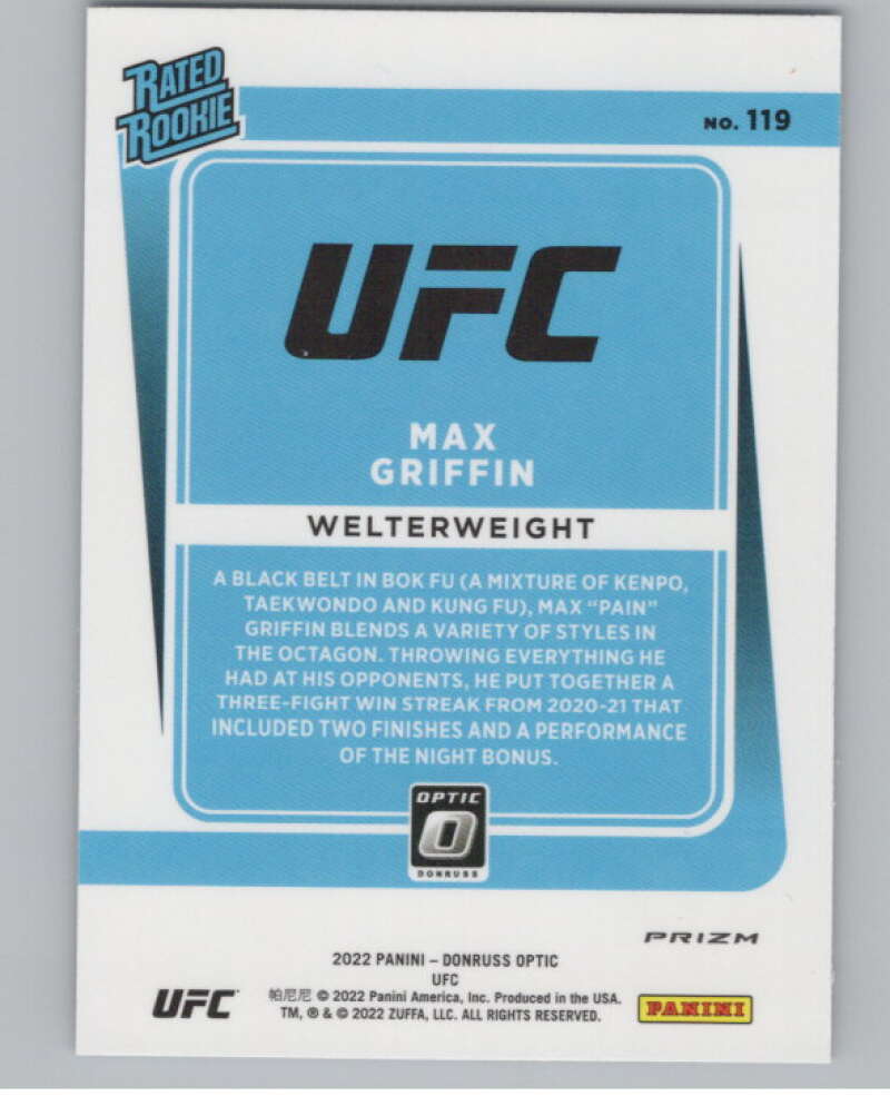 2022 Donruss Optic Blue Velocity #119 Max Griffin Rated Rookie  V98239 Image 2