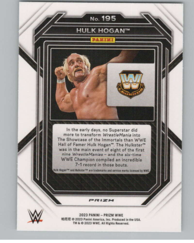 2022 Panini Prizm Prizms Green #195 Hulk Hogan WWE  V98249 Image 2