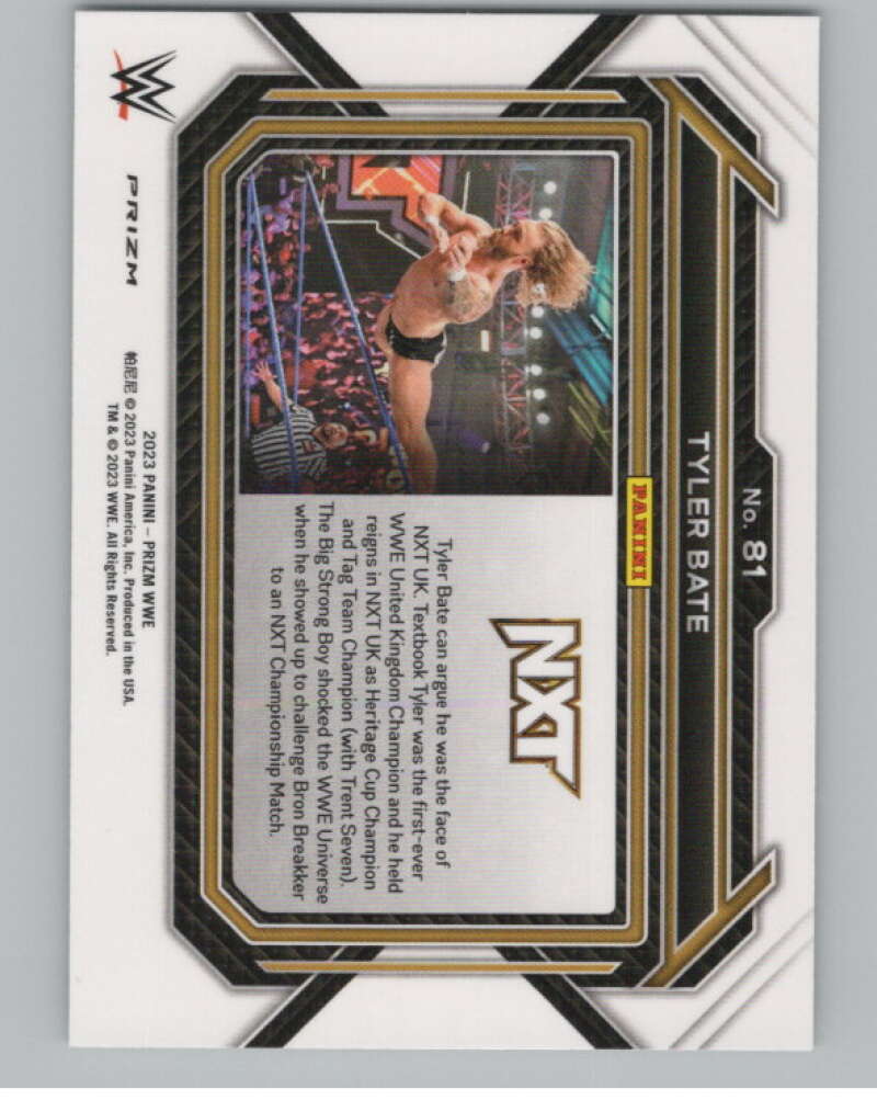 2023 Panini Prizm Horizontal Prizms Green #81 Tyler Bate WWE  V98253 Image 2