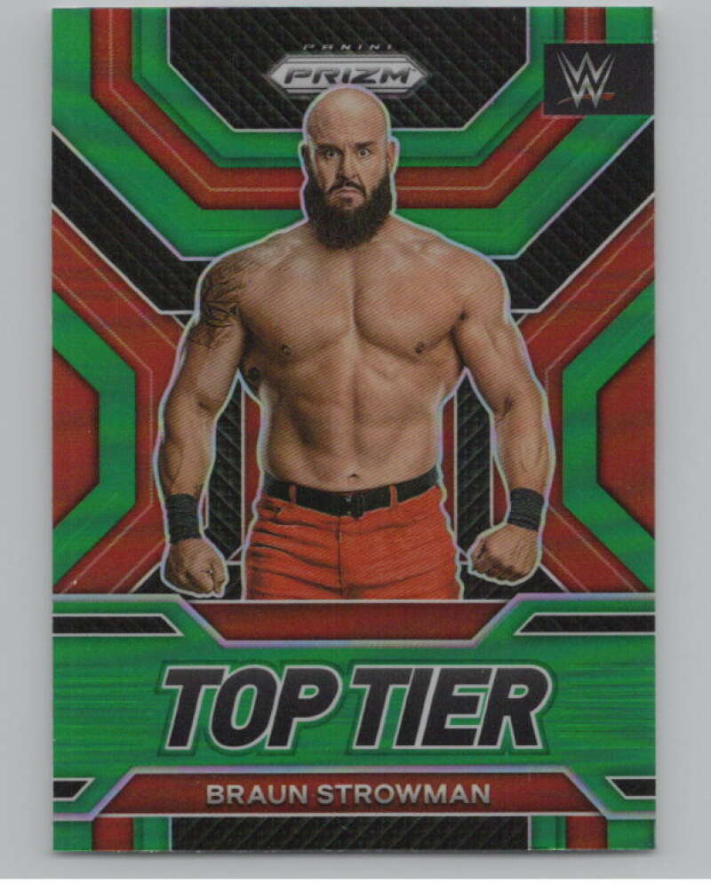 2023 Panini Prizm Top Tier Prizms Green #34 Braun Strowman WWE  V98257 Image 1