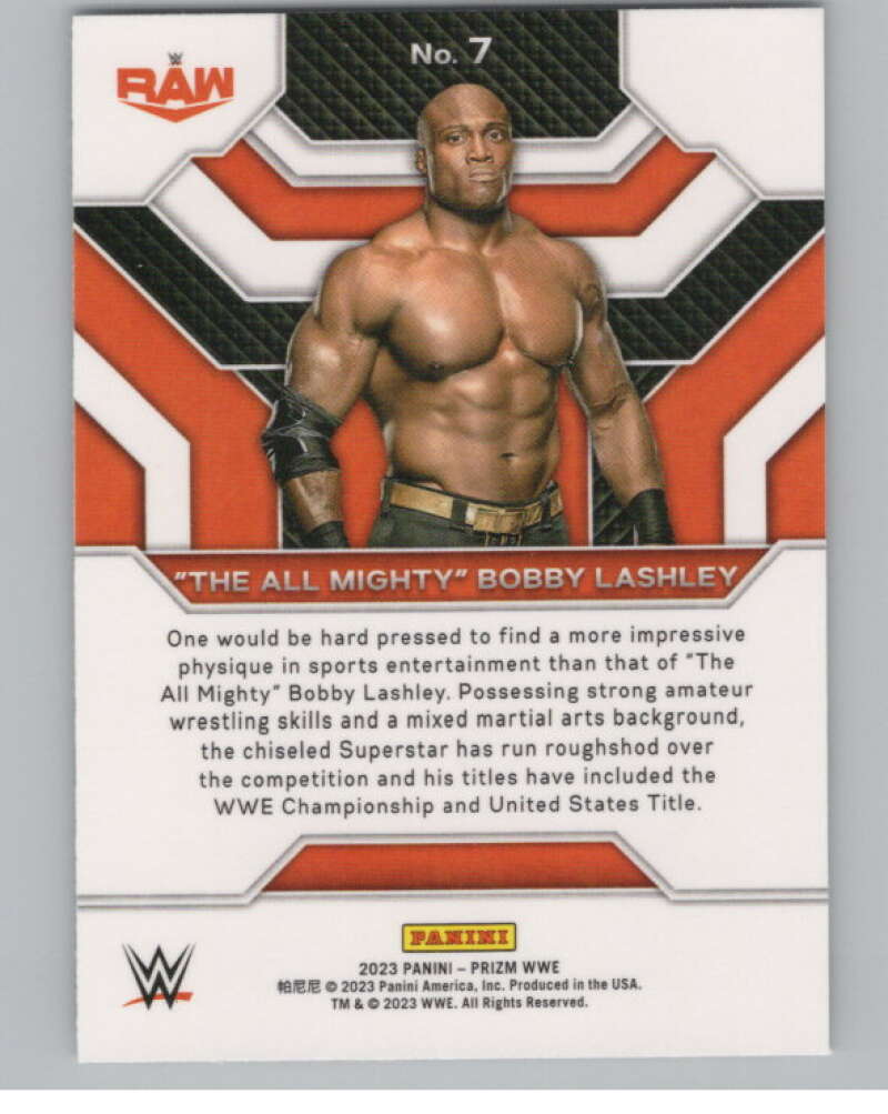 2023 Panini Prizm Top Tier #7 "The All Mighty" Bobby Lashley WWE  V98258 Image 2